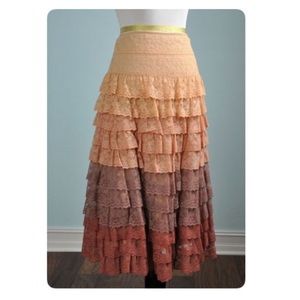 Anthropologie SNAK Gradient Tiered Ombré Skirt